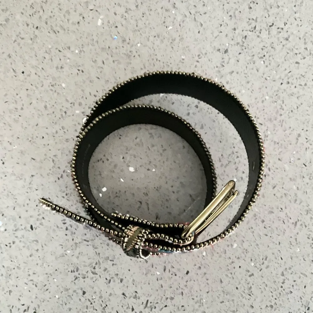 Bonded Leather & Tapestry Belt S / M